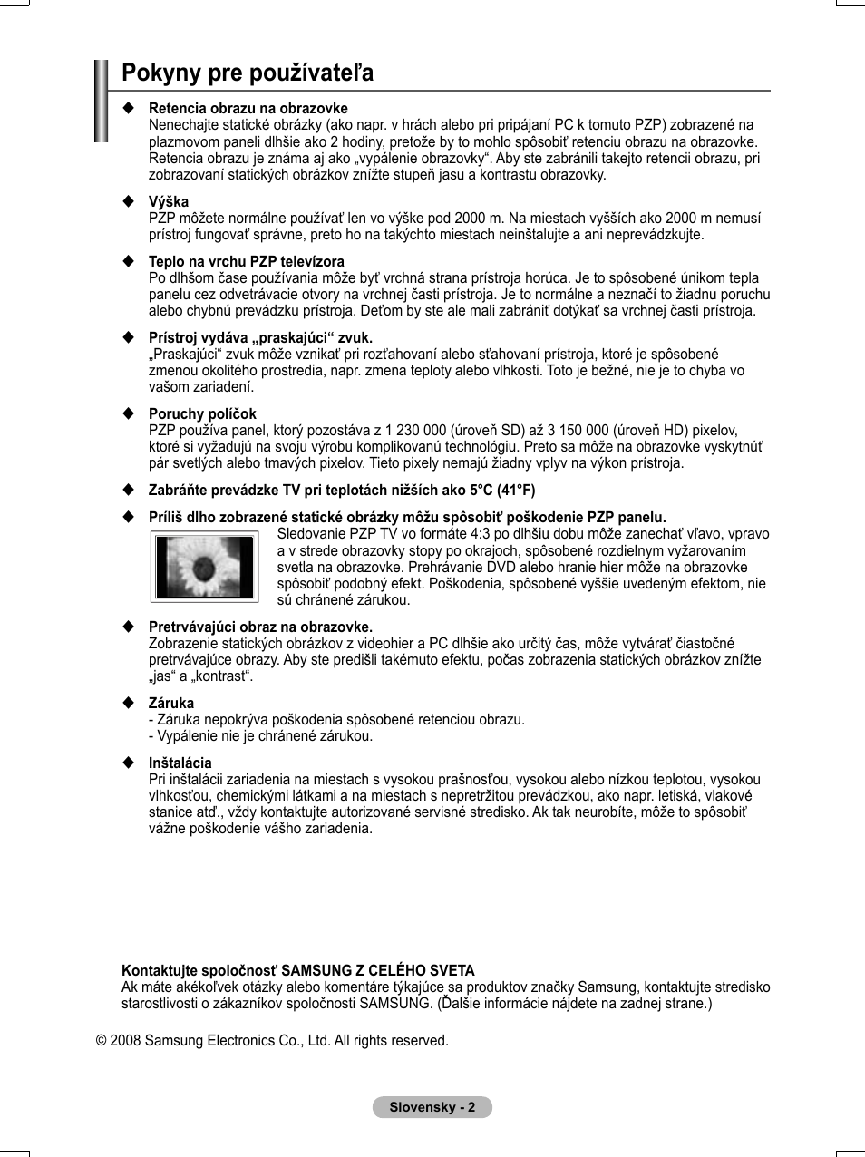 Pokyny pre používateľa | Samsung PS50A551S3R User Manual | Page 502 / 601