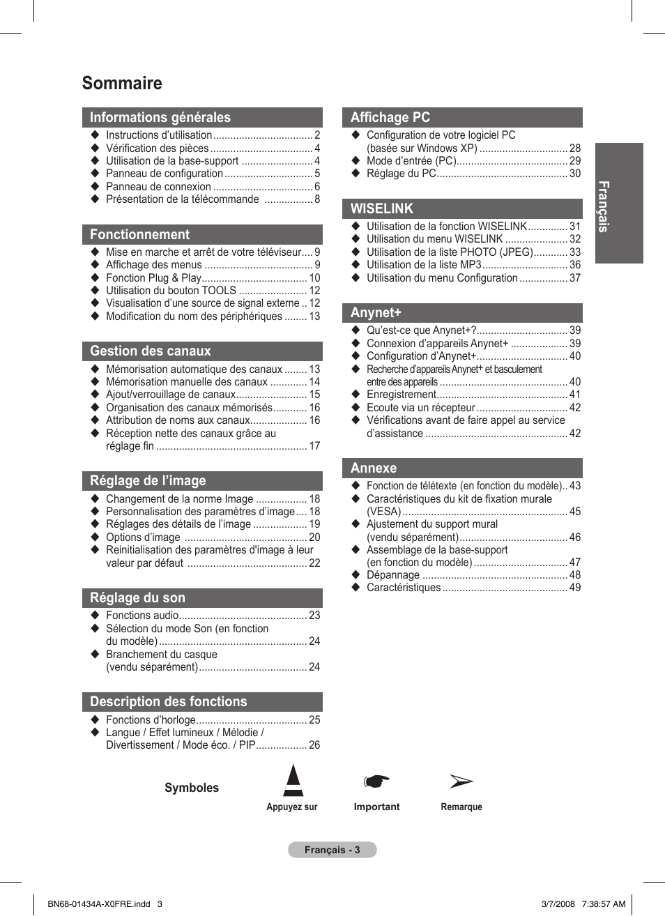 Sommaire | Samsung PS50A551S3R User Manual | Page 53 / 601