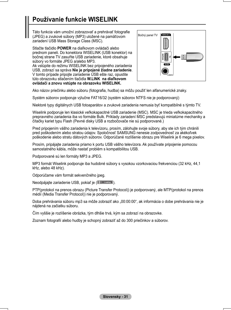 Používanie funkcie wiselink | Samsung PS50A551S3R User Manual | Page 531 / 601