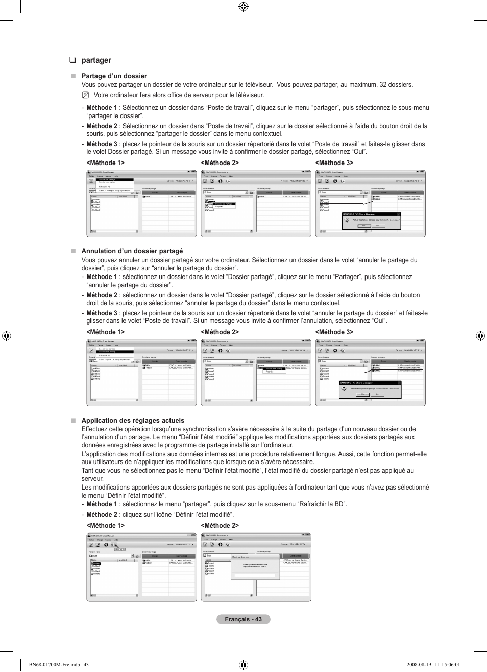 Partager | Samsung LE46A756R1M User Manual | Page 105 / 422