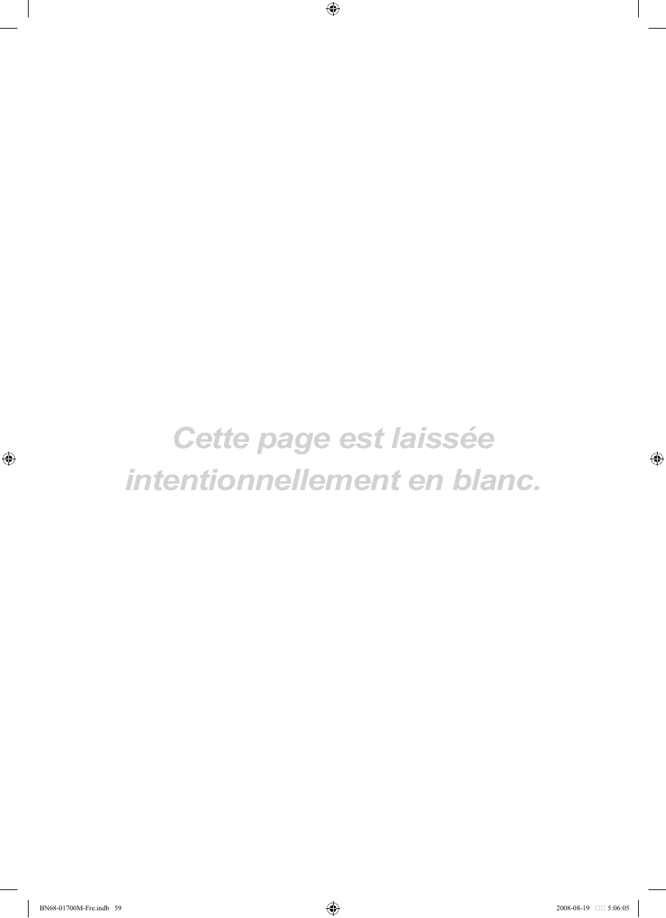 Cette page est laissée intentionnellement en blanc | Samsung LE46A756R1M User Manual | Page 121 / 422