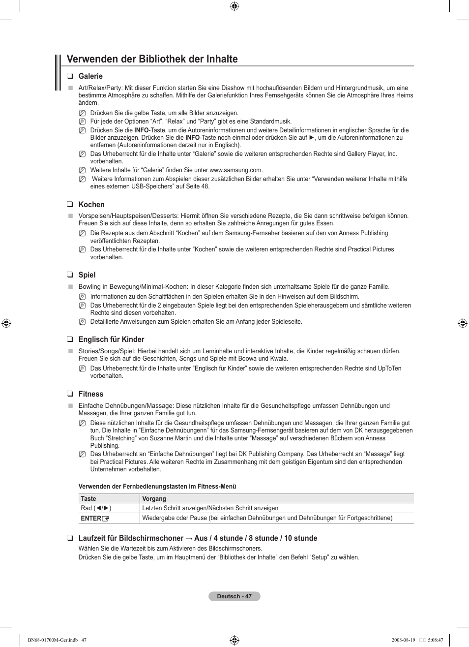 Verwenden der bibliothek der inhalte | Samsung LE46A756R1M User Manual | Page 169 / 422