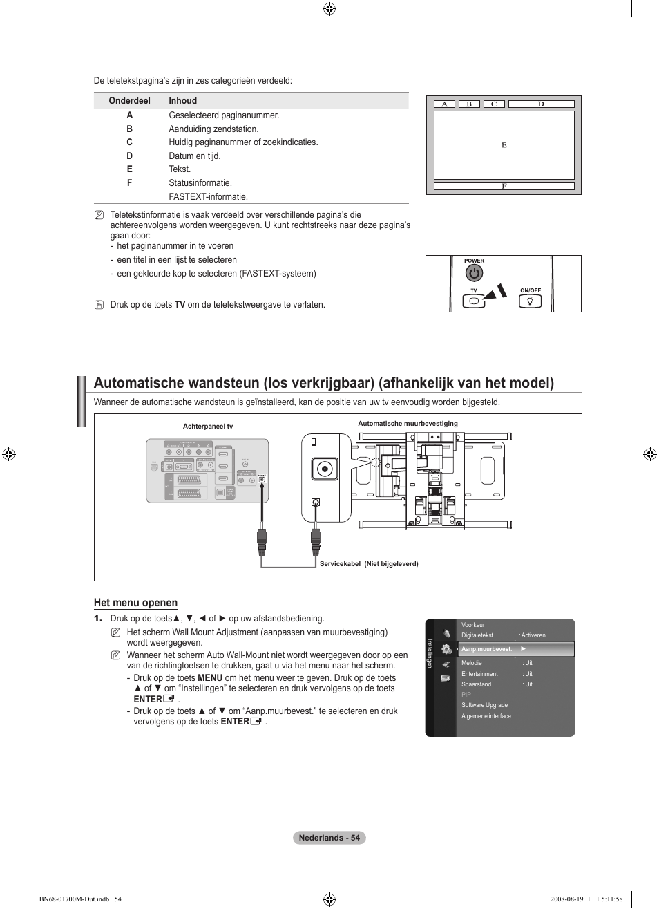 Het menu openen | Samsung LE46A756R1M User Manual | Page 236 / 422