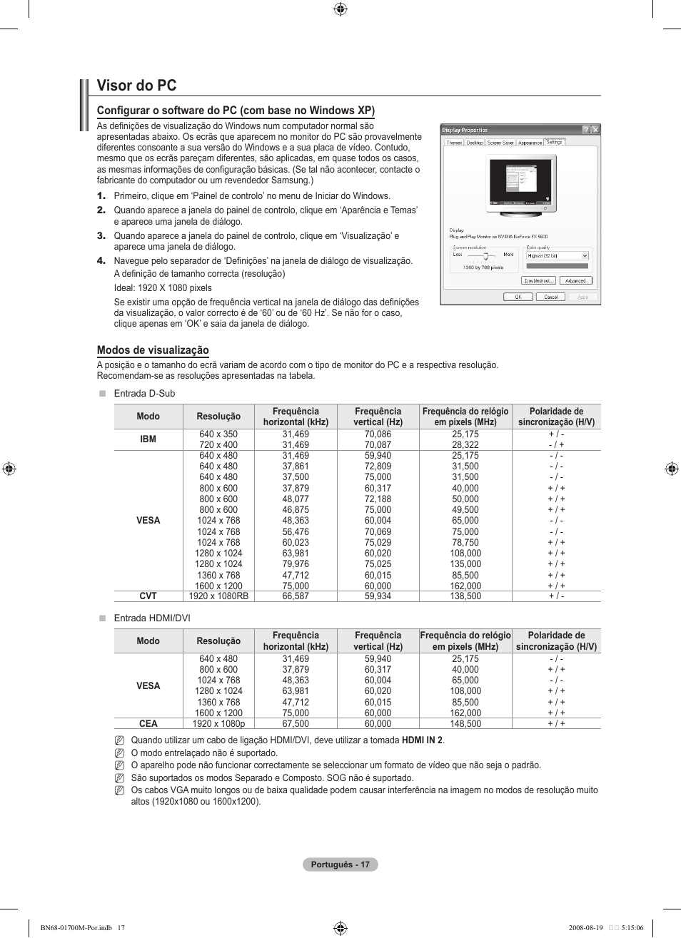 Visor do pc | Samsung LE46A756R1M User Manual | Page 259 / 422