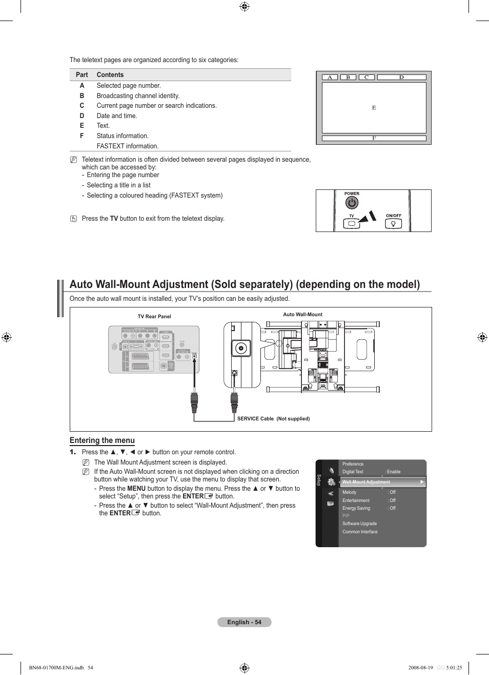 Entering the menu | Samsung LE46A756R1M User Manual | Page 56 / 422