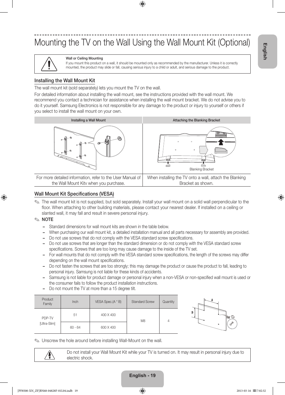 Samsung PS51F8500SL User Manual | Page 19 / 97