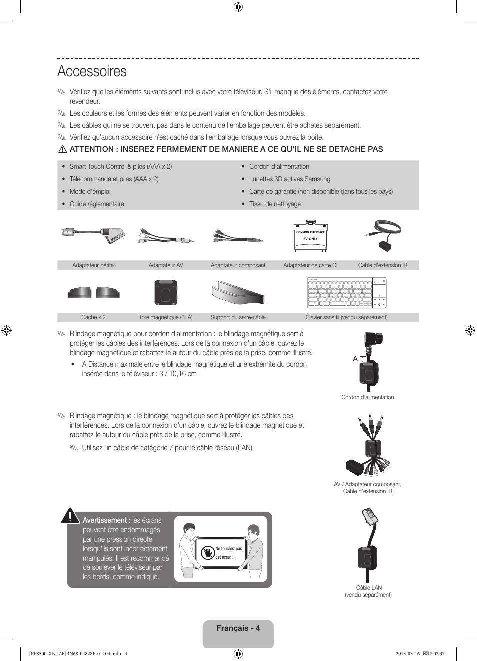 Accessoires | Samsung PS51F8500SL User Manual | Page 28 / 97