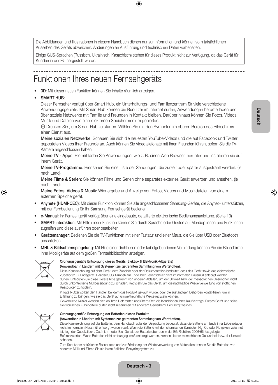 Funktionen ihres neuen fernsehgeräts | Samsung PS51F8500SL User Manual | Page 51 / 97