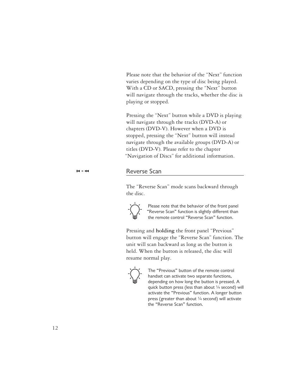 Reverse scan | Ayre Acoustics C-5xe User Manual | Page 14 / 40
