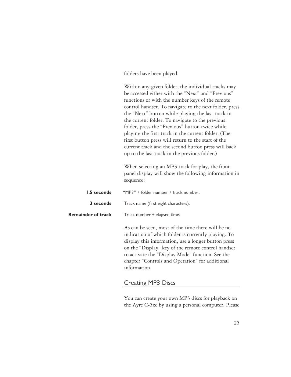 Creating mp3 discs | Ayre Acoustics C-5xe User Manual | Page 27 / 40