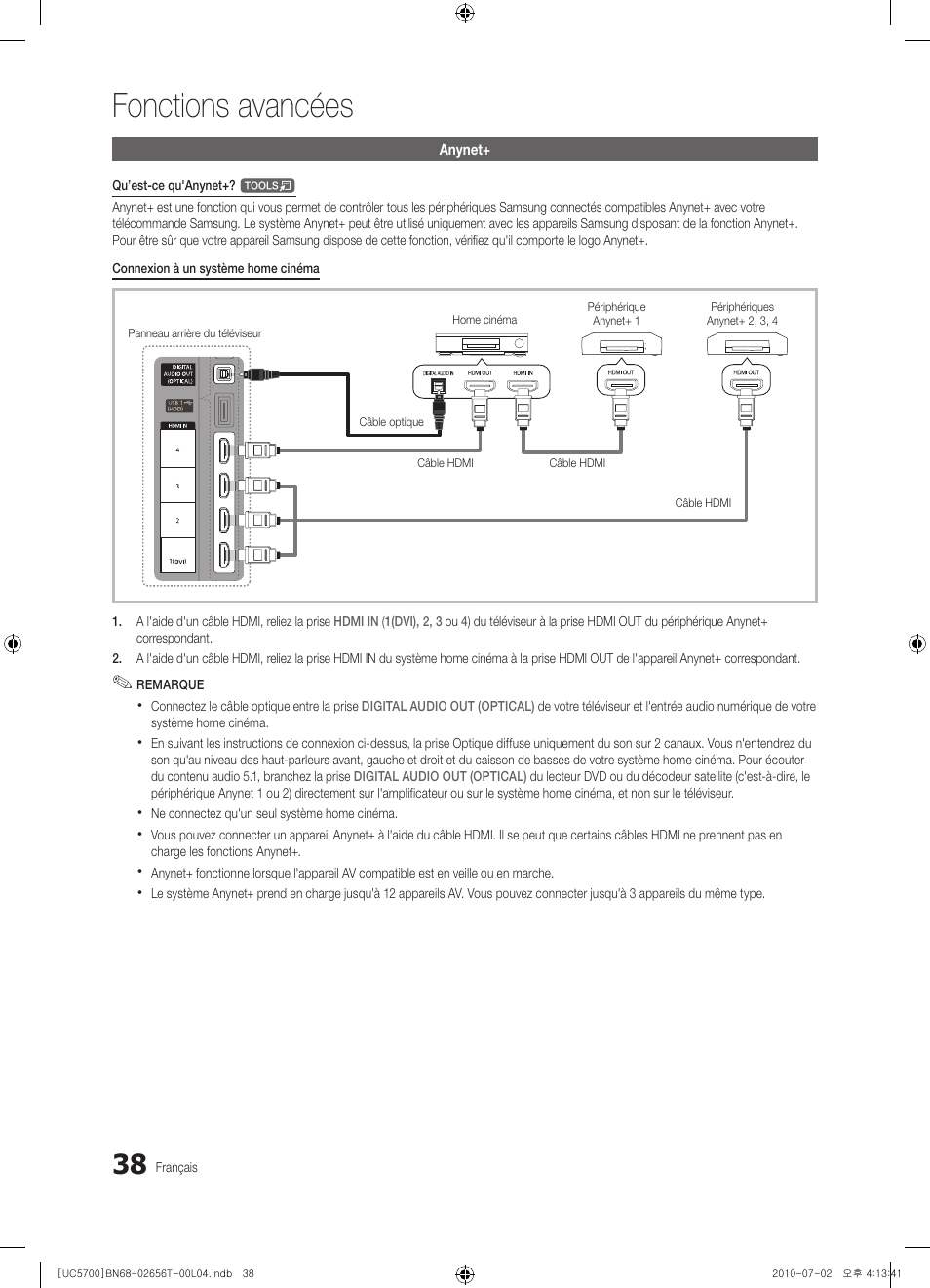 Fonctions avancées | Samsung UE40C5700QS User Manual | Page 142 / 209