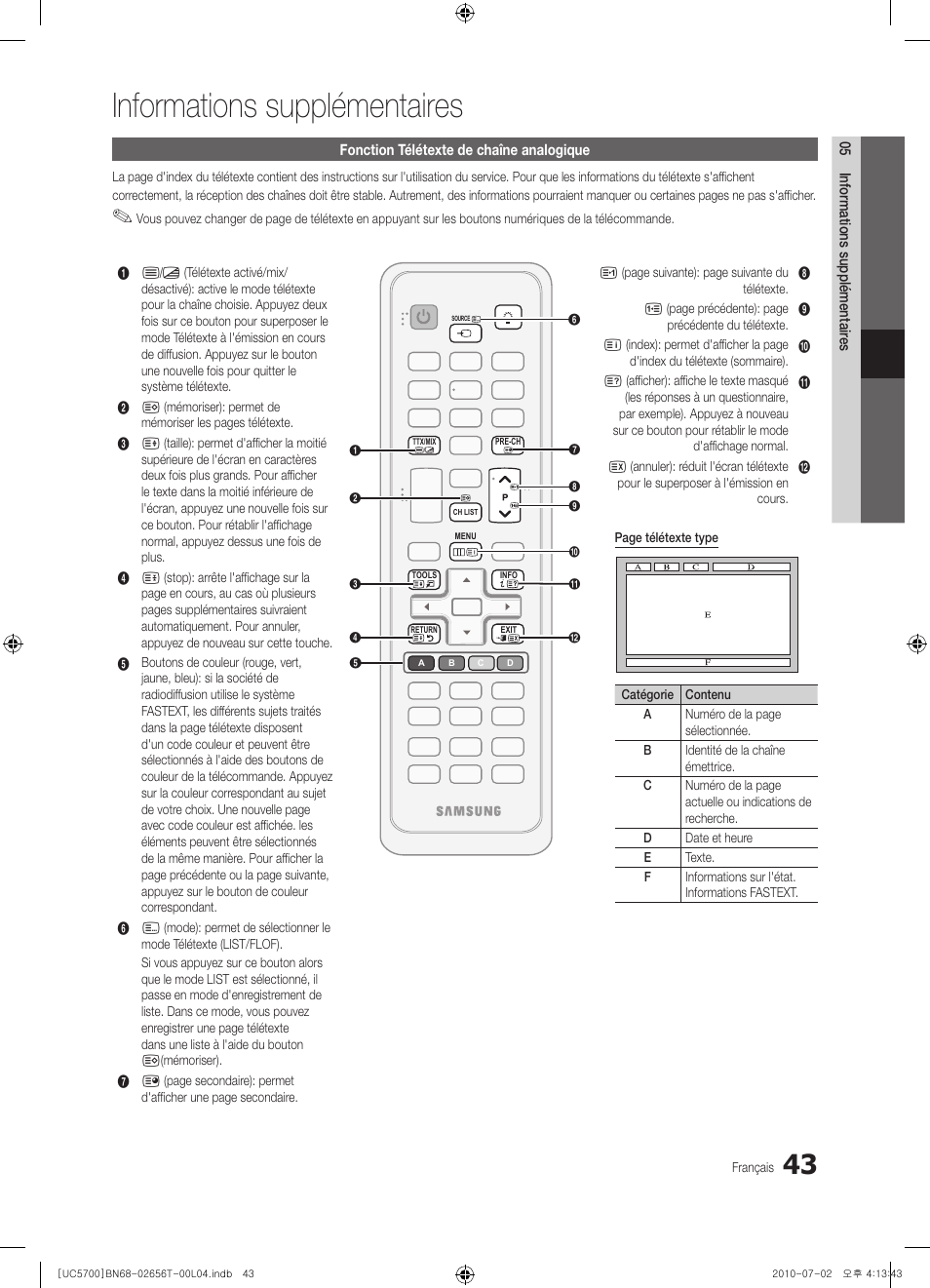 Informations supplémentaires | Samsung UE40C5700QS User Manual | Page 147 / 209