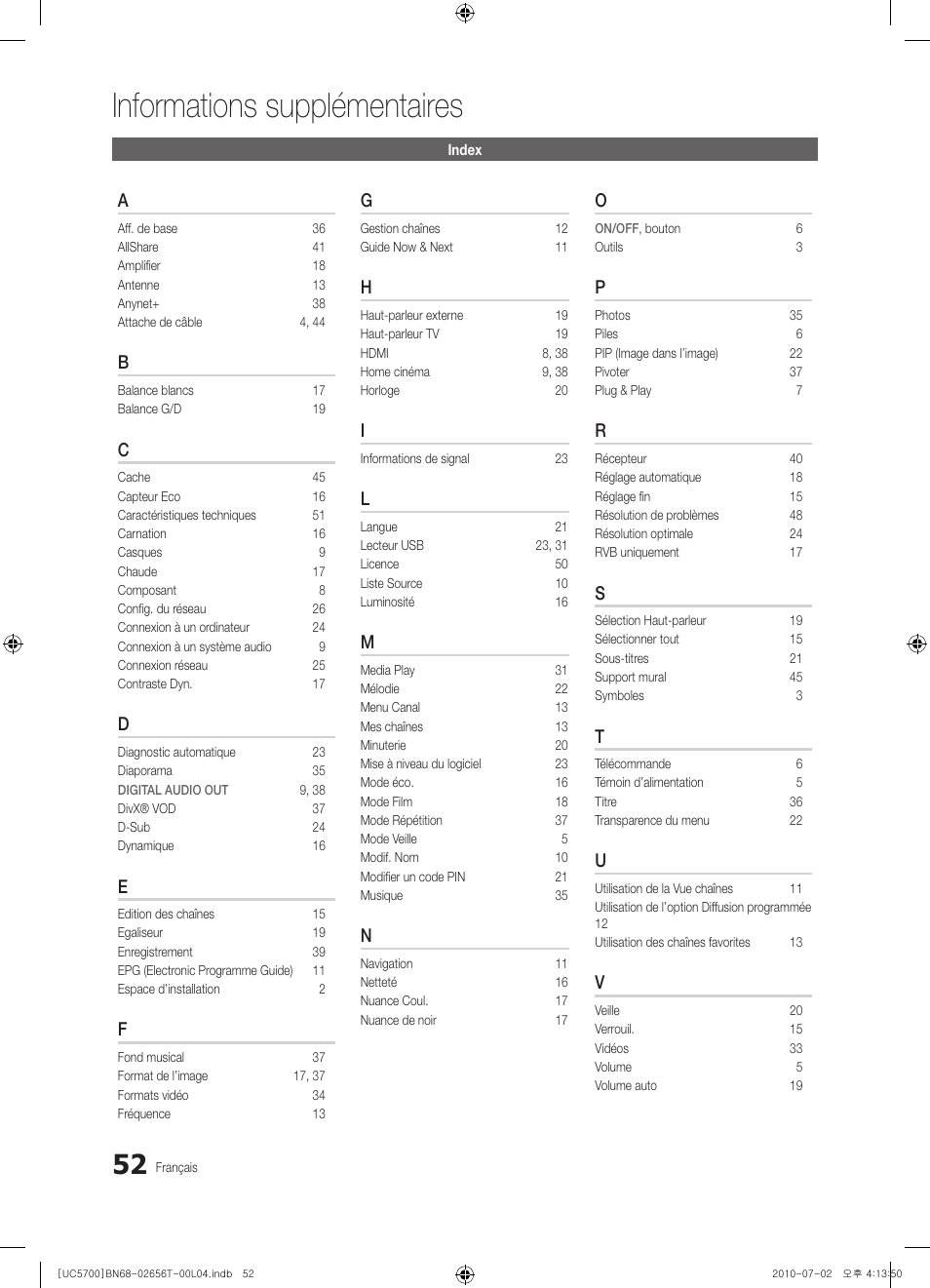 Informations supplémentaires | Samsung UE40C5700QS User Manual | Page 156 / 209