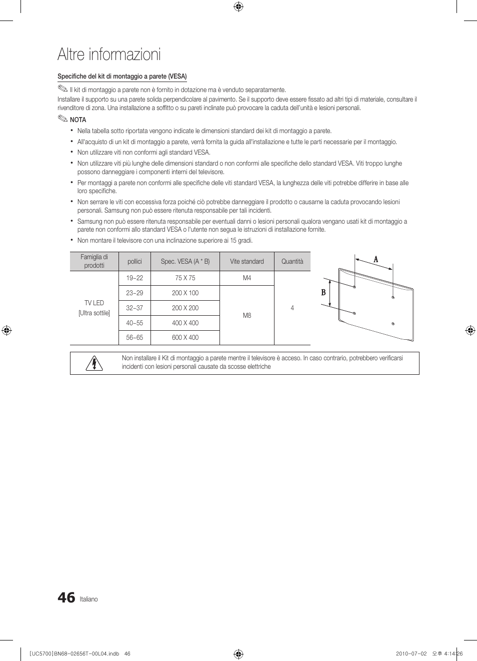 Altre informazioni | Samsung UE40C5700QS User Manual | Page 202 / 209