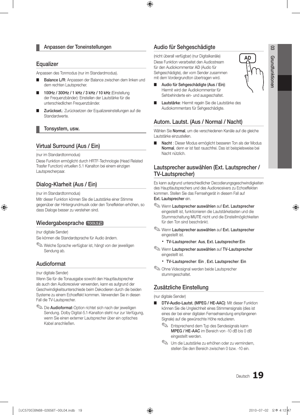 Samsung UE40C5700QS User Manual | Page 71 / 209