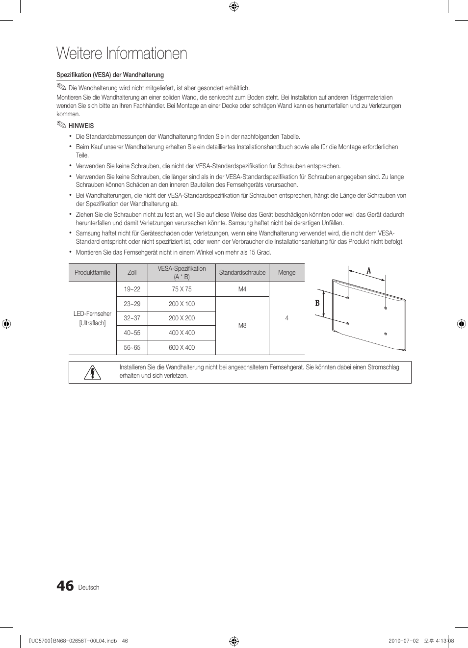 Weitere informationen | Samsung UE40C5700QS User Manual | Page 98 / 209