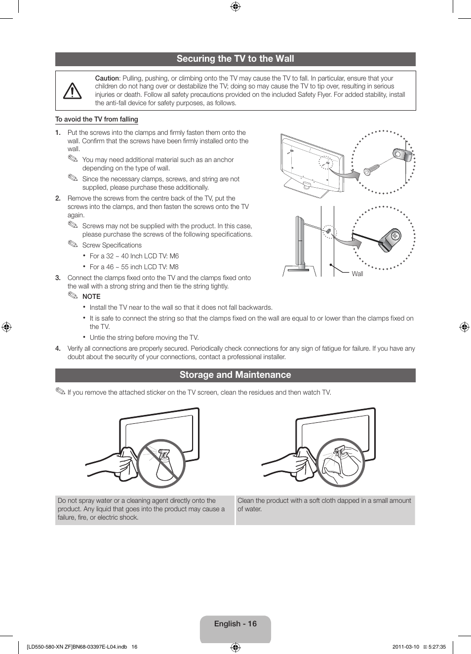 Samsung LE37D550K1W User Manual | Page 16 / 65