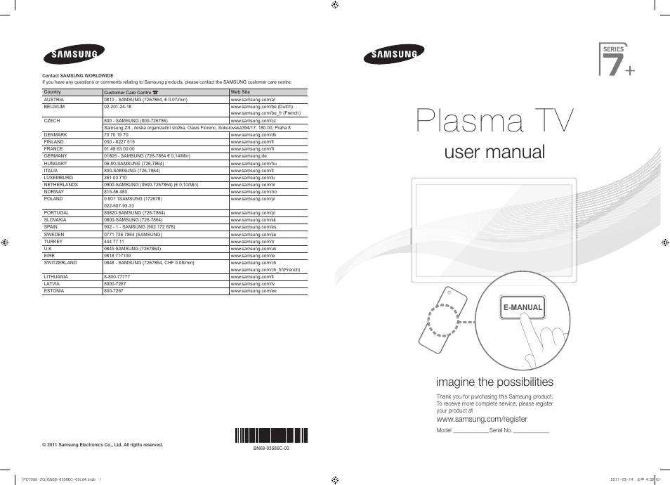 Samsung PS51D7000DS User Manual | 78 pages