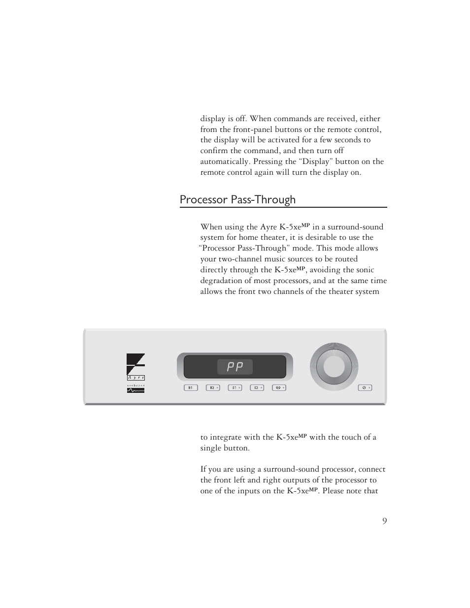 Processor pass-through | AYRE K-5xe User Manual | Page 11 / 20