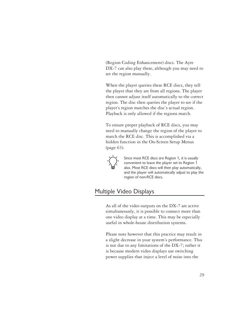 Multiple video displays | Ayre Acoustics DX-7 User Manual | Page 31 / 88