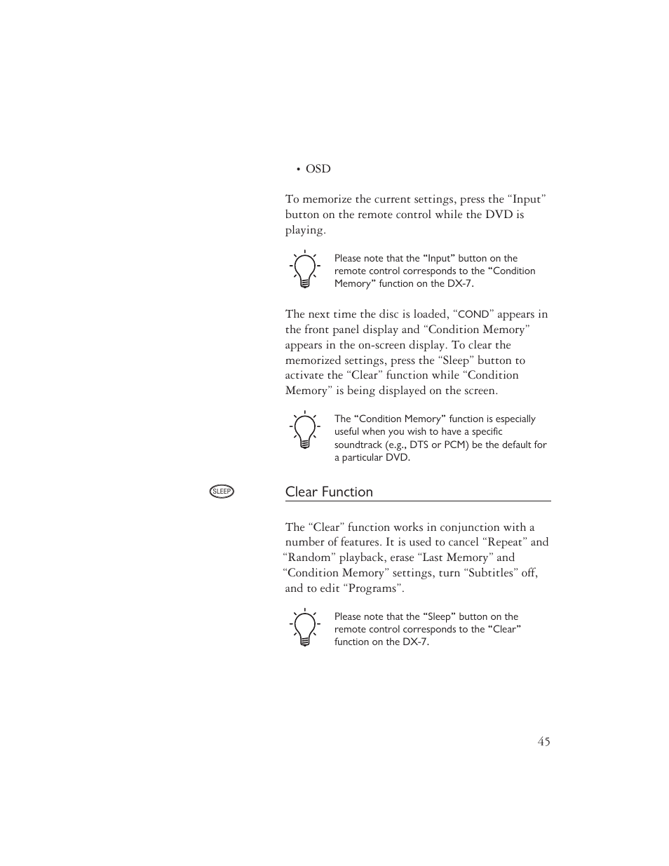 Clear function | Ayre Acoustics DX-7 User Manual | Page 47 / 88