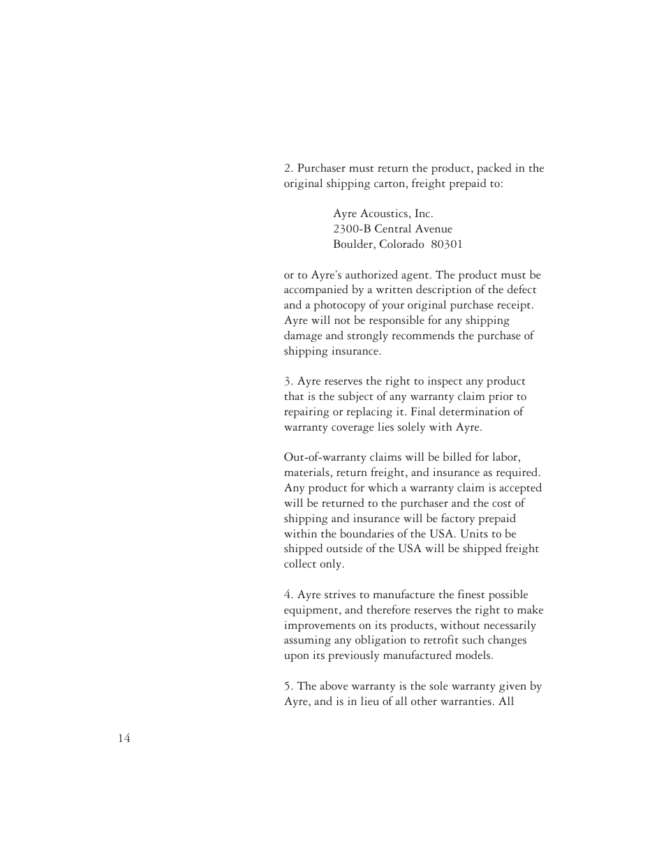 Ayre Acoustics V-6xe User Manual | Page 16 / 20