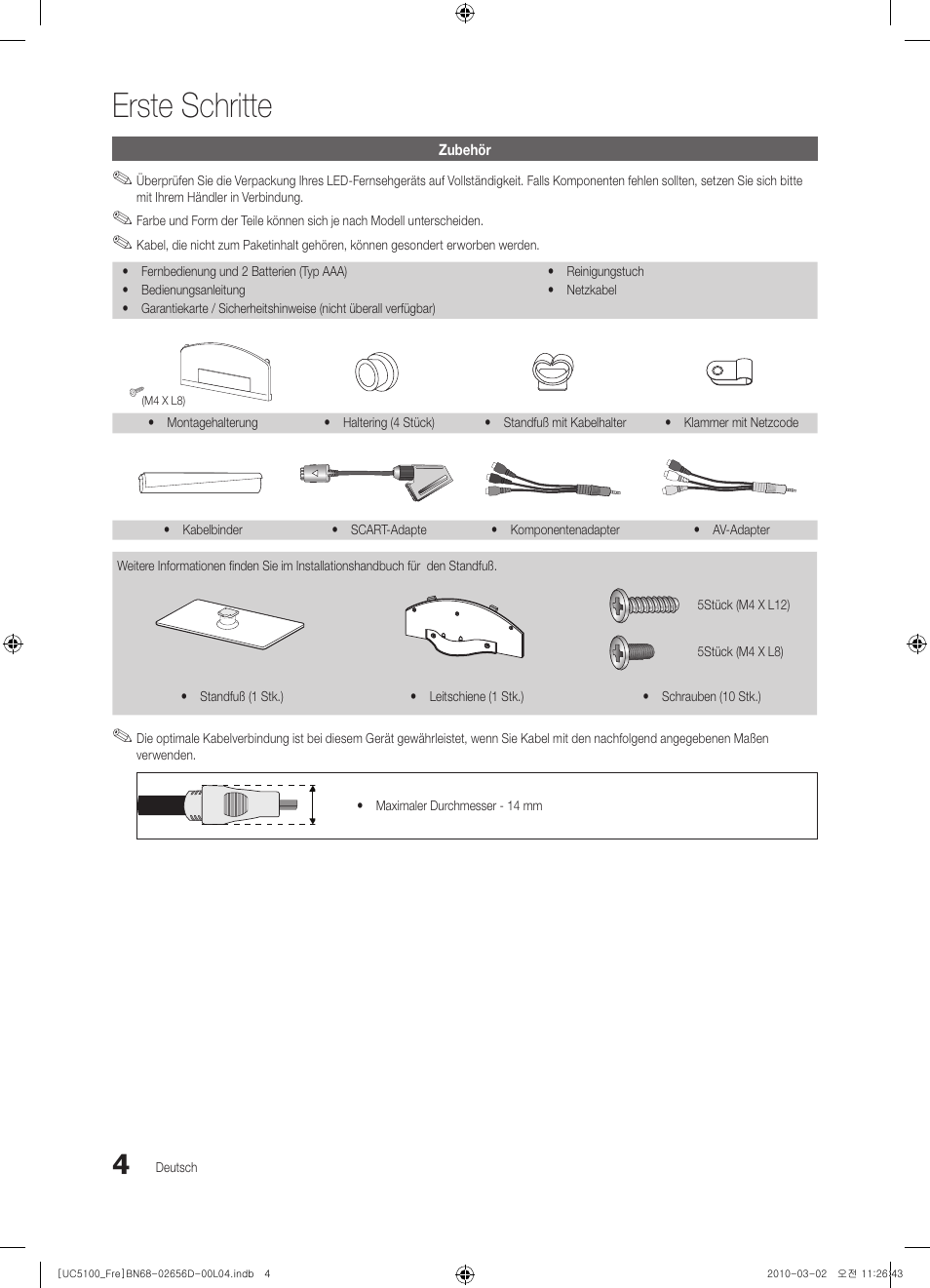 Erste schritte | Samsung UE37C5100QW User Manual | Page 104 / 201