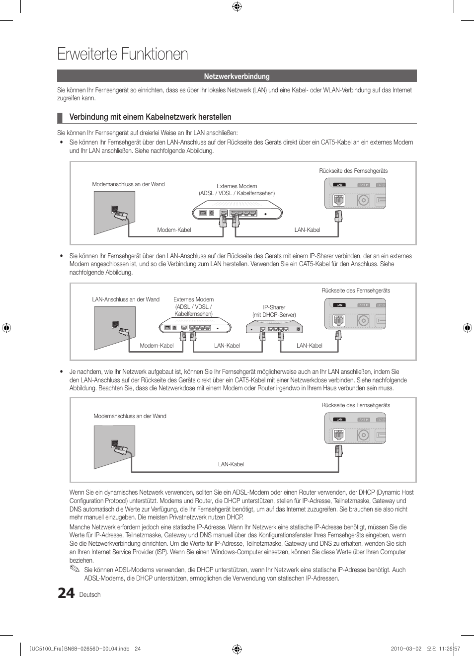 Erweiterte funktionen | Samsung UE37C5100QW User Manual | Page 124 / 201