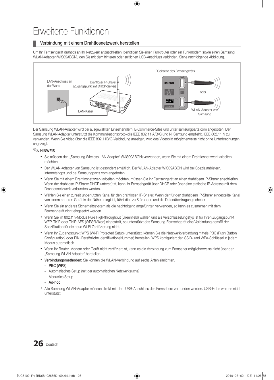 Erweiterte funktionen | Samsung UE37C5100QW User Manual | Page 126 / 201