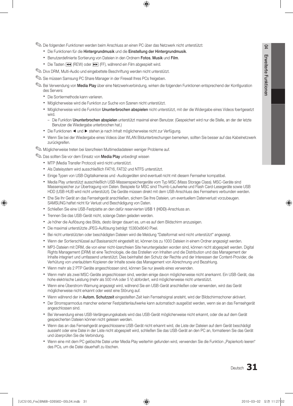 Samsung UE37C5100QW User Manual | Page 131 / 201