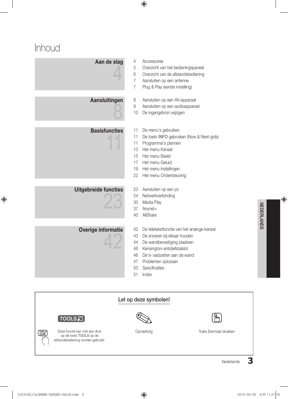 Inhoud | Samsung UE37C5100QW User Manual | Page 153 / 201