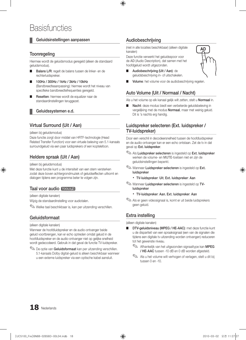 Basisfuncties | Samsung UE37C5100QW User Manual | Page 168 / 201