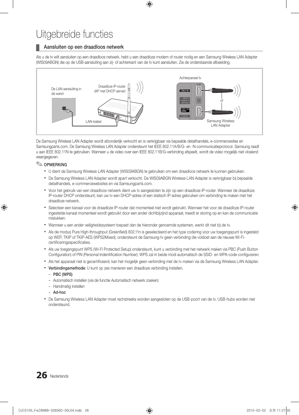 Uitgebreide functies | Samsung UE37C5100QW User Manual | Page 176 / 201