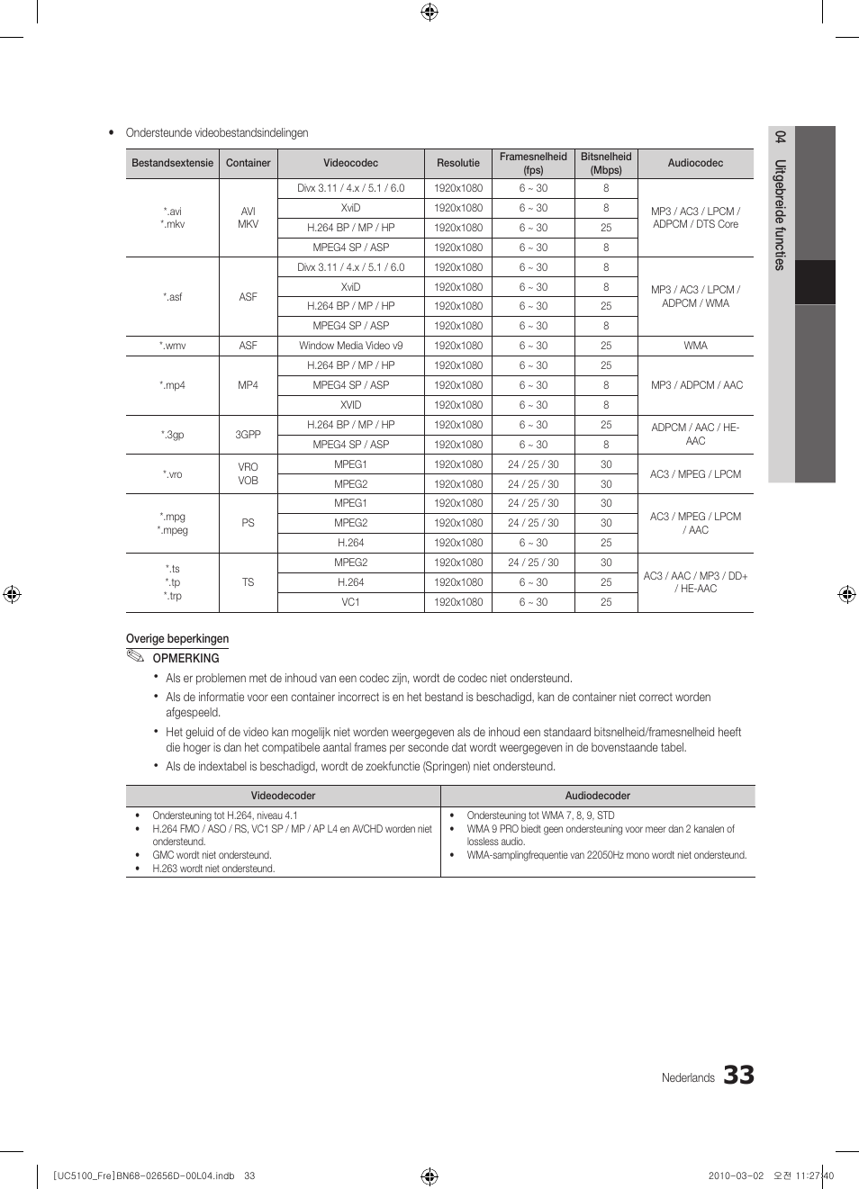 Samsung UE37C5100QW User Manual | Page 183 / 201