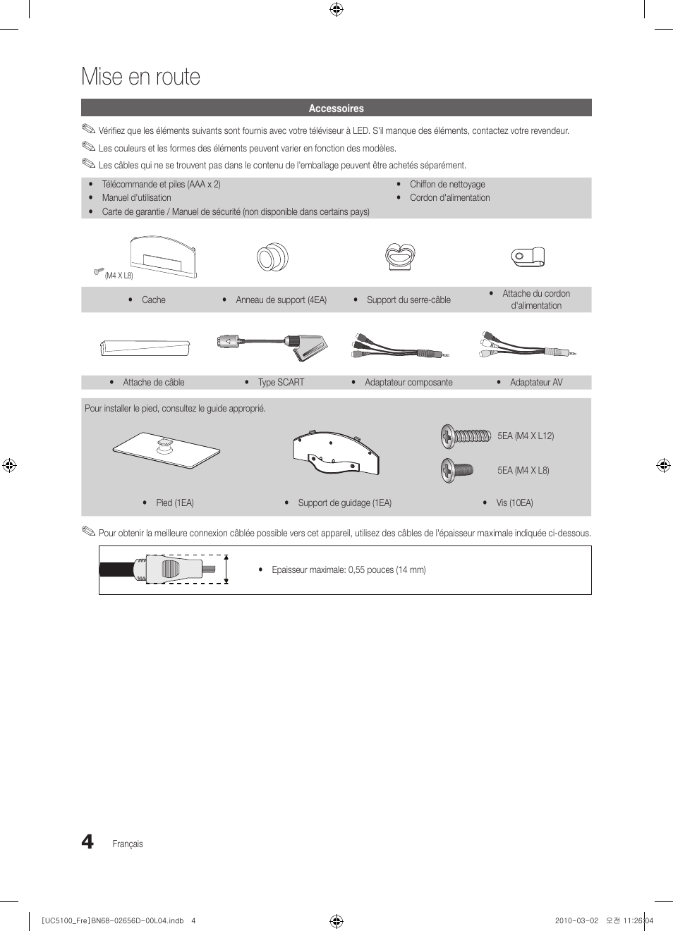 Mise en route | Samsung UE37C5100QW User Manual | Page 54 / 201
