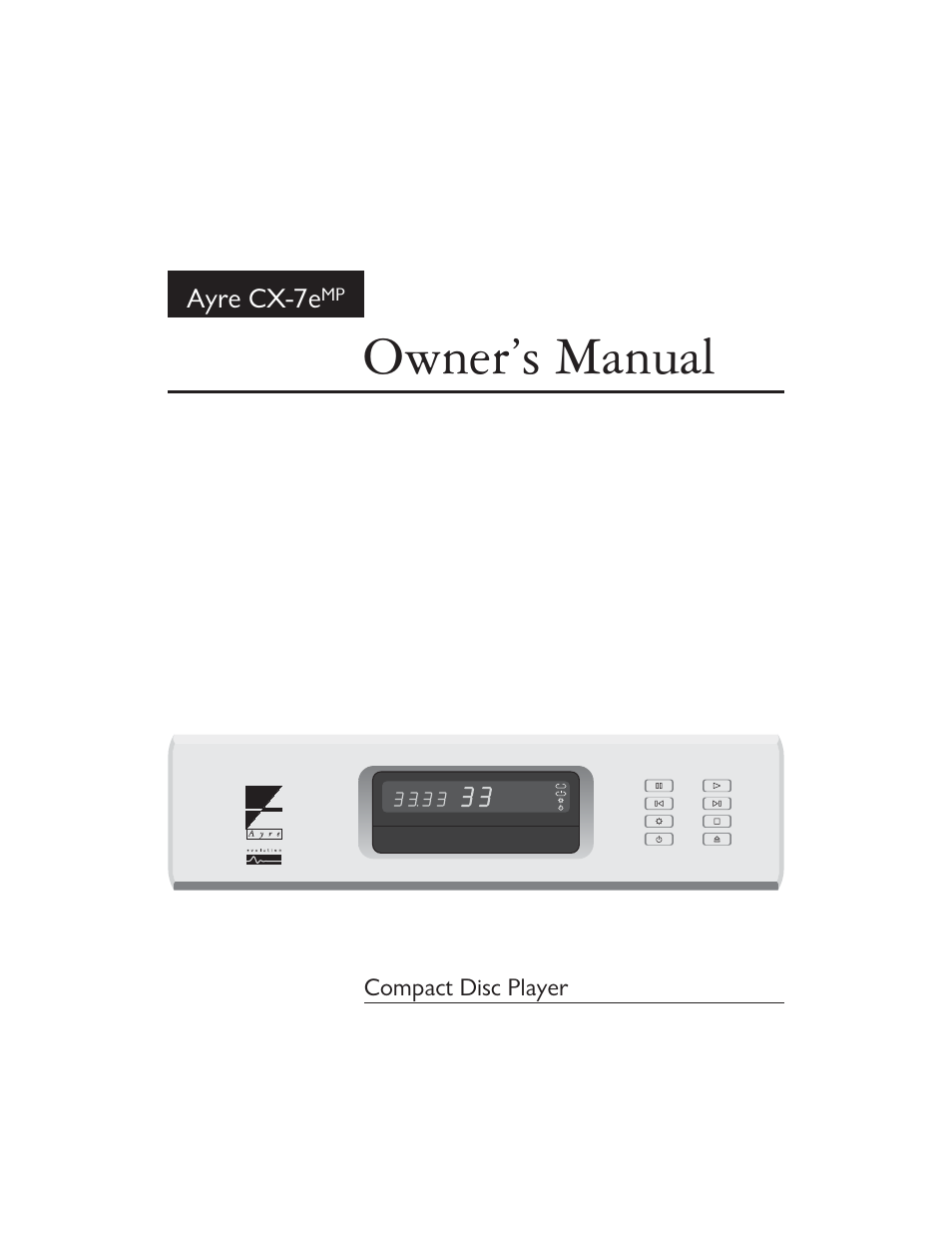 AYRE CX-7e User Manual | 24 pages