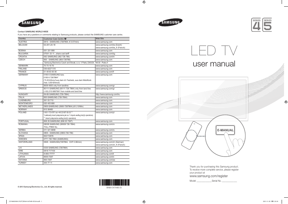 Samsung UE50F5000AW User Manual | 75 pages