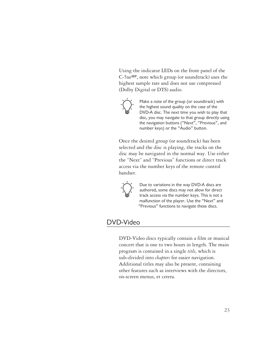 Dvd-video | AYRE C-5xe User Manual | Page 25 / 40
