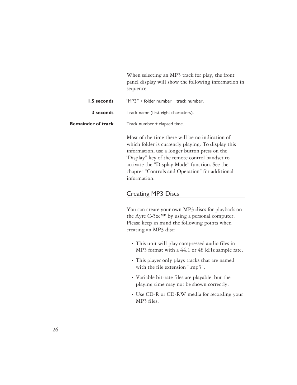 Creating mp3 discs | AYRE C-5xe User Manual | Page 28 / 40