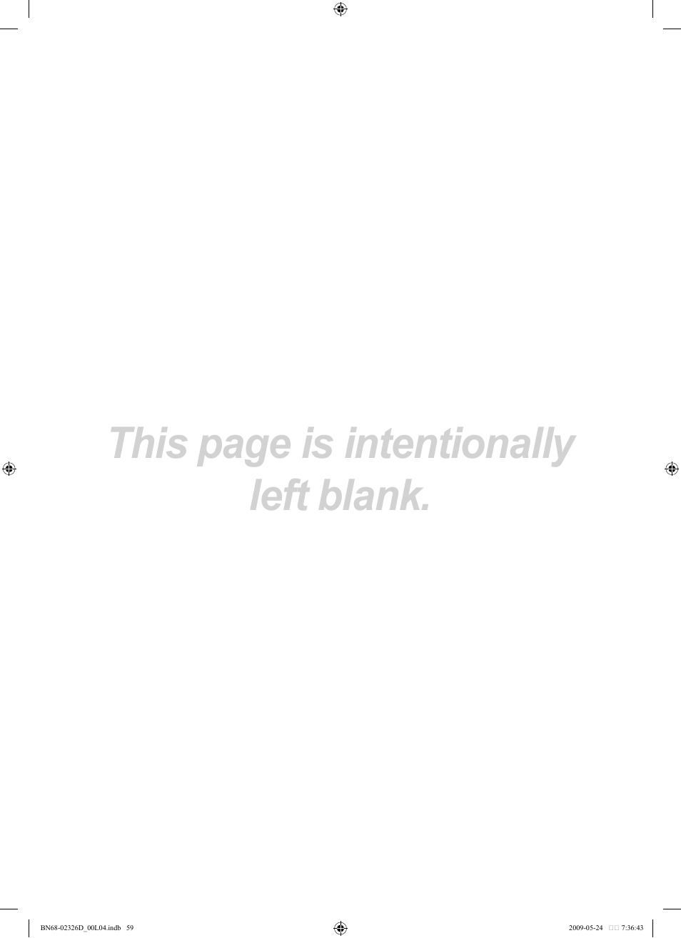 This page is intentionally left blank | Samsung LE46B620R3P User Manual | Page 61 / 204