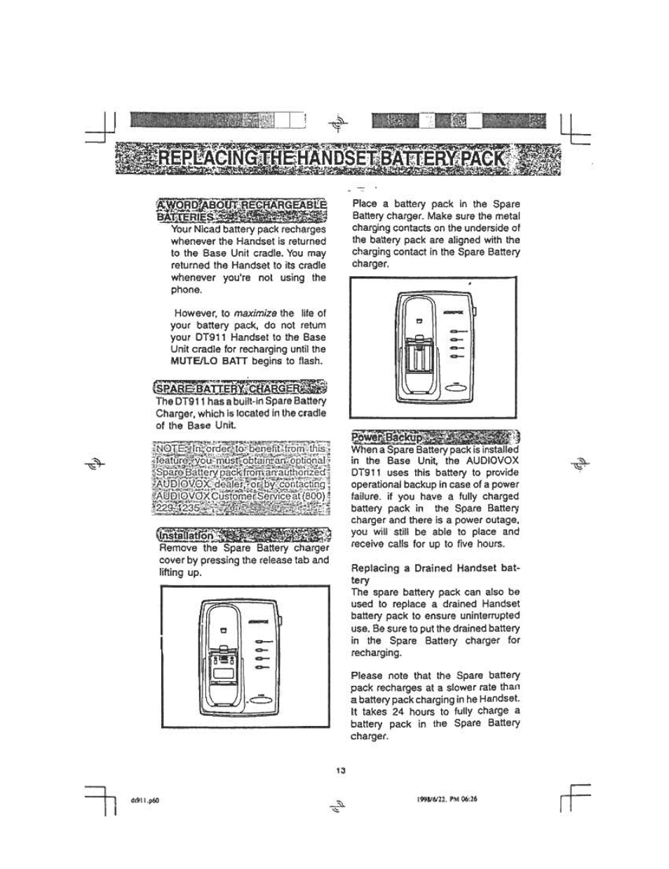 Ixudio\^q>c-doalex^'^5hyi^f, Твтоуоксегда, Lÿtwwsback | Audiovox DT 911 User Manual | Page 13 / 23