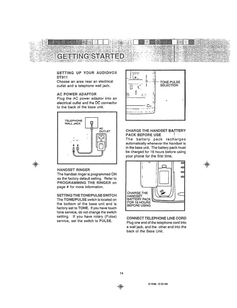 Audiovox DT 911 User Manual | Page 14 / 23