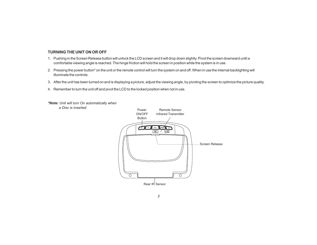 On off auto | Audiovox Mobile Video VOD108FR User Manual | Page 7 / 56