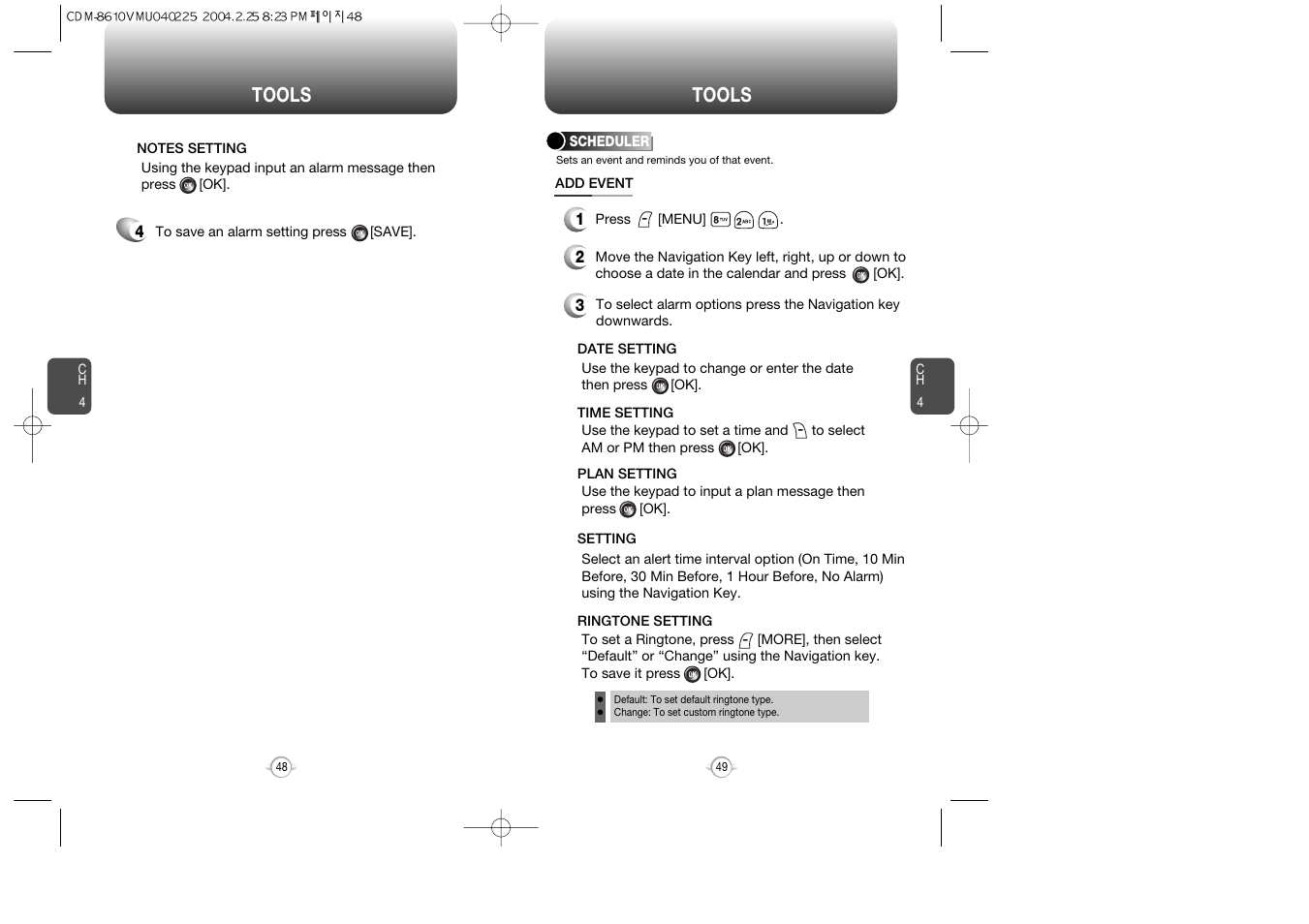 Tools | Audiovox VOX 8610 User Manual | Page 26 / 54