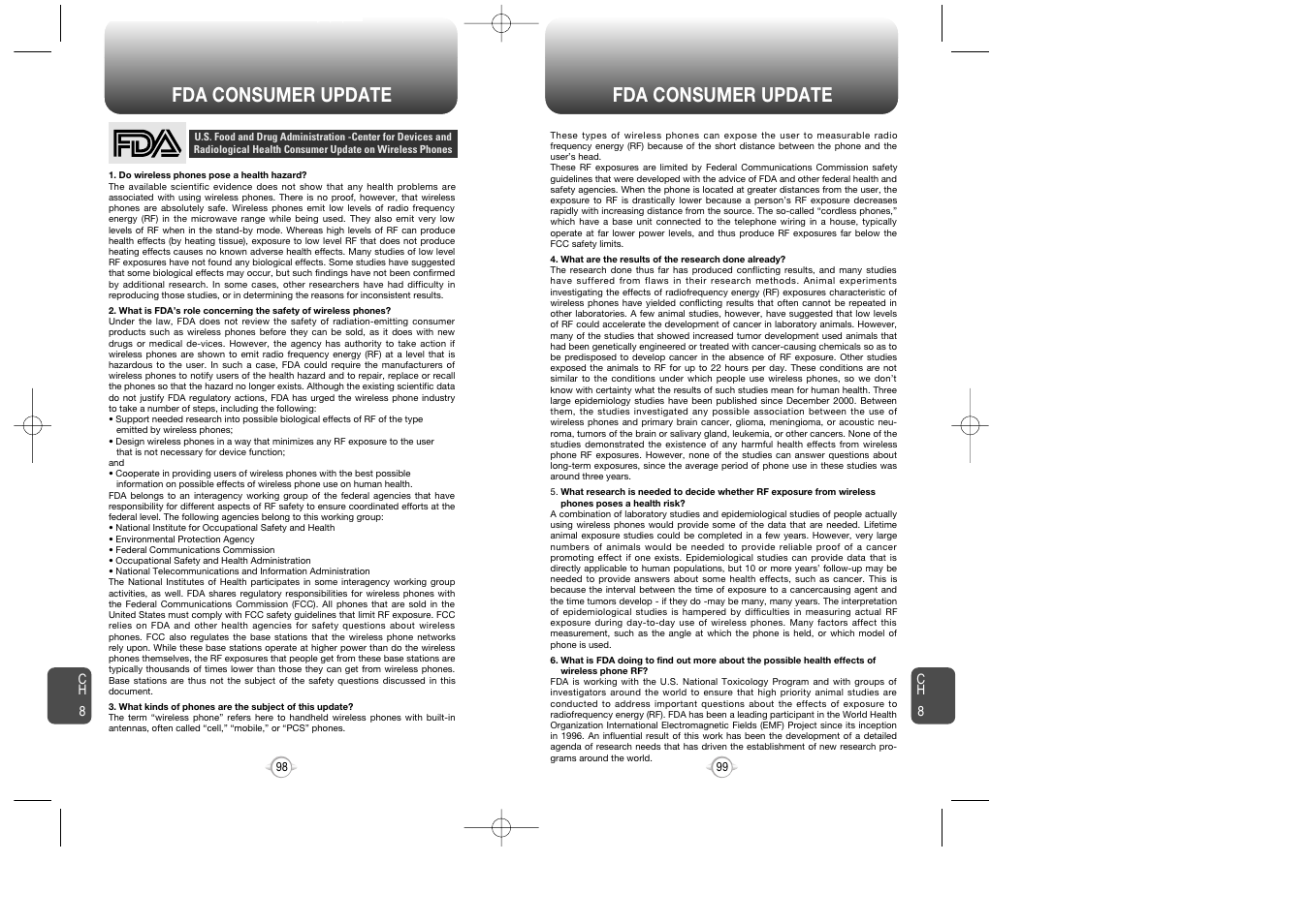 Fda consumer update | Audiovox VOX 8610 User Manual | Page 51 / 54