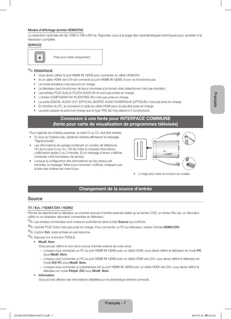 Changement de la source d'entrée source | Samsung LE32E420E2W User Manual | Page 31 / 51