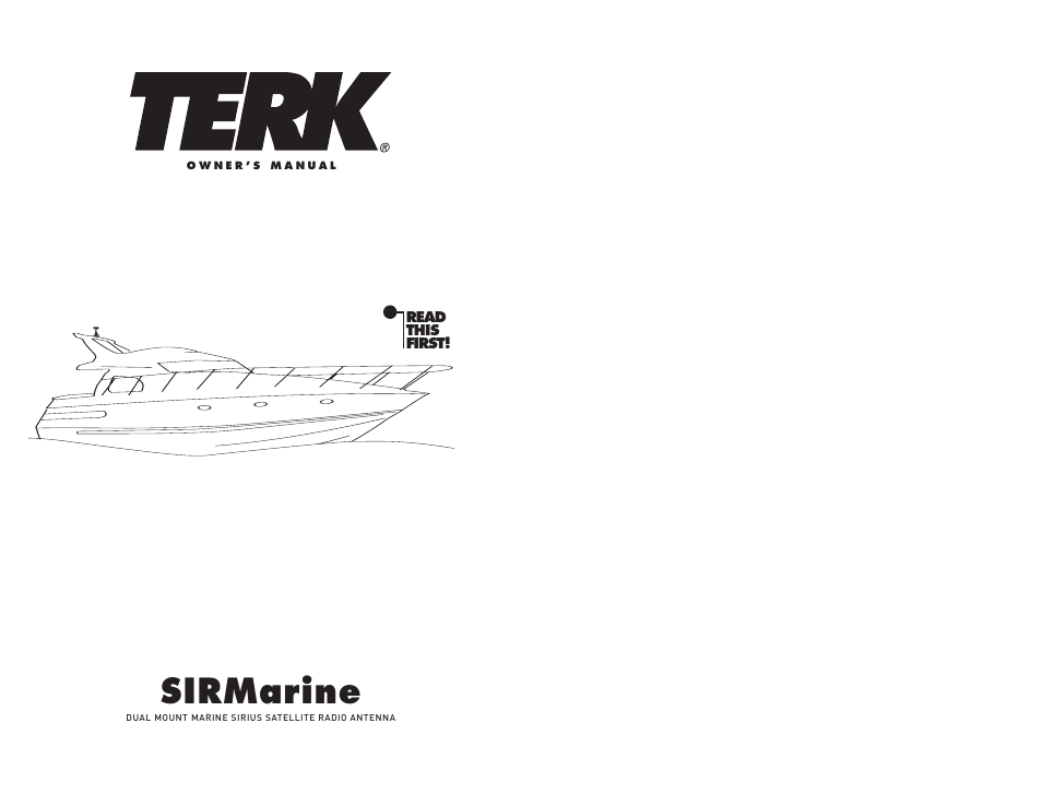 Audiovox Terk SIRMarine User Manual | 7 pages