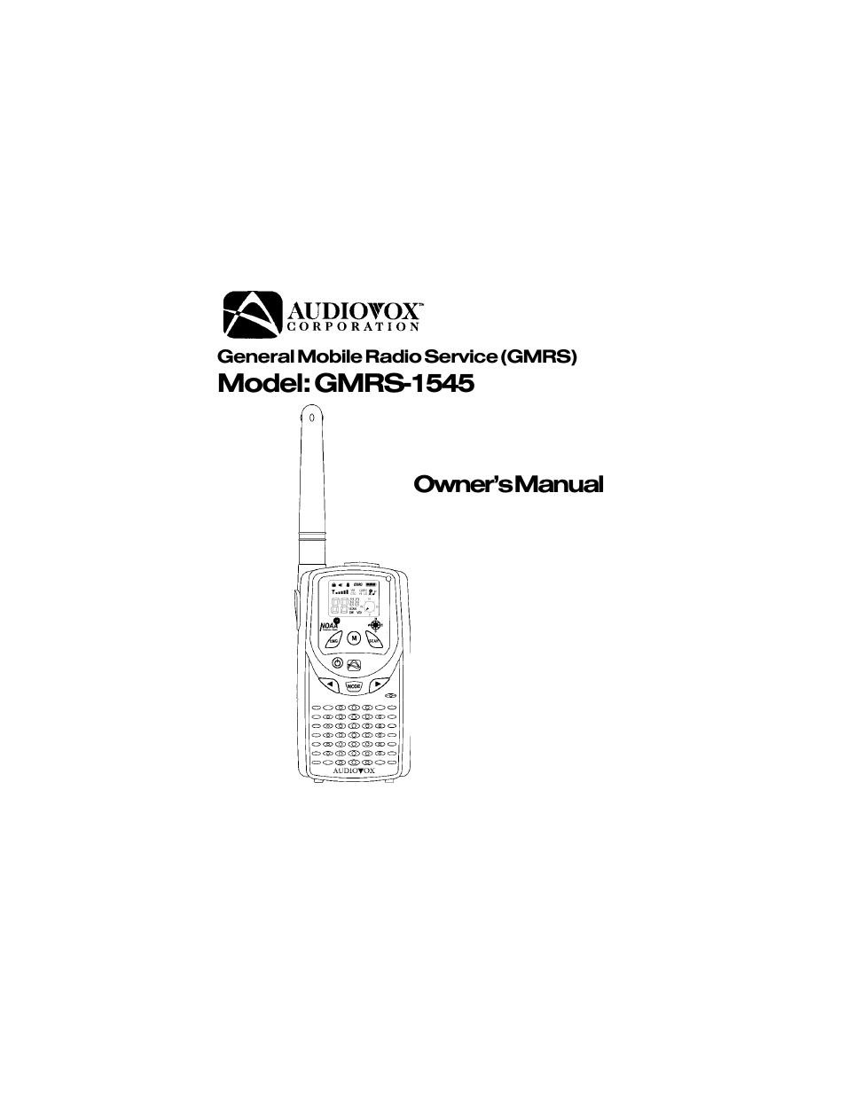 Audiovox GMRS-1545 User Manual | 27 pages