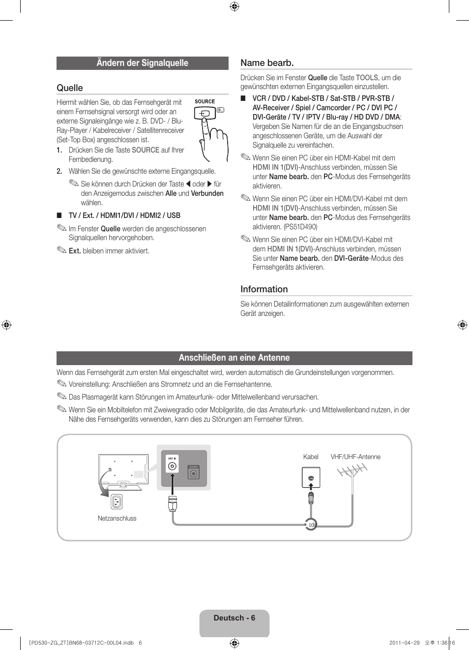 Samsung PS51D530A5W User Manual | Page 22 / 66