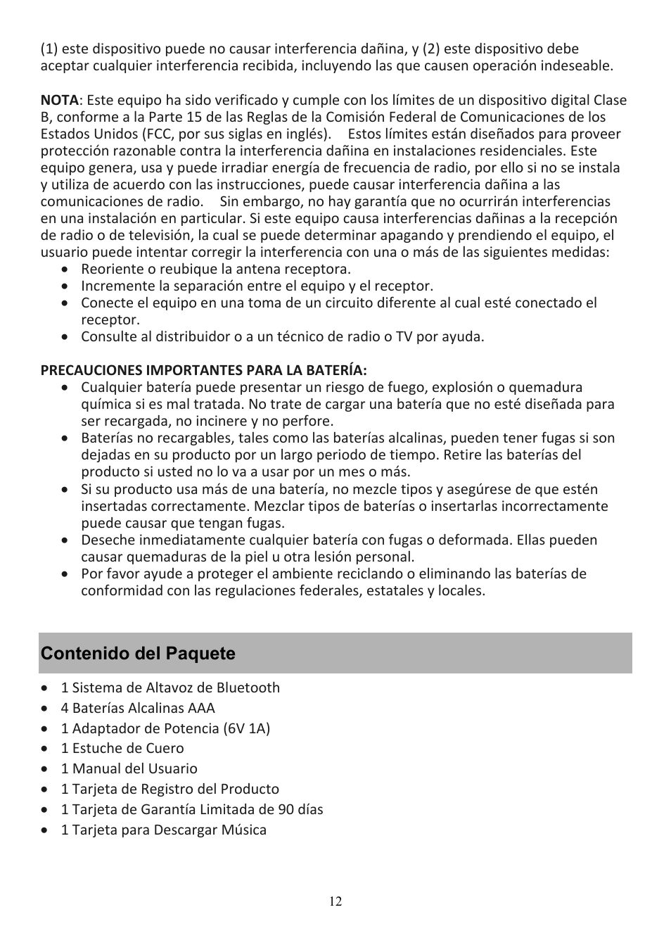 Audiovox CE208BT User Manual | Page 12 / 30